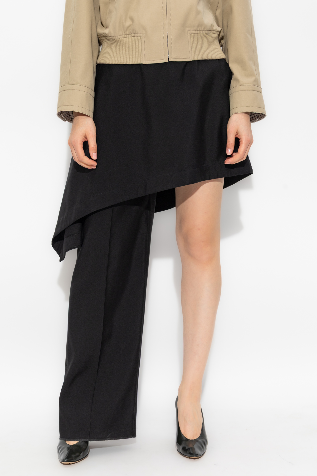 ミニスカート BOTTEGA VENETA Black wool pant-skirt (819909V0B30 1000) Bottega Veneta: Women's Light Wool Skirt Trousers (Black